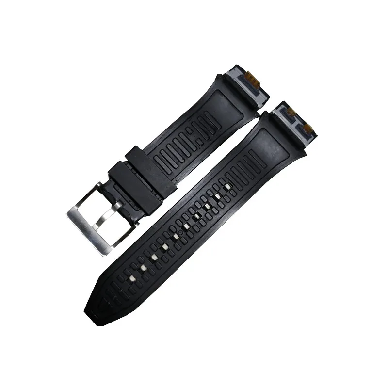 for LG Urbane 2 LTE w200 Watch in Black White Watchband Watch Strap Plastic Rubber