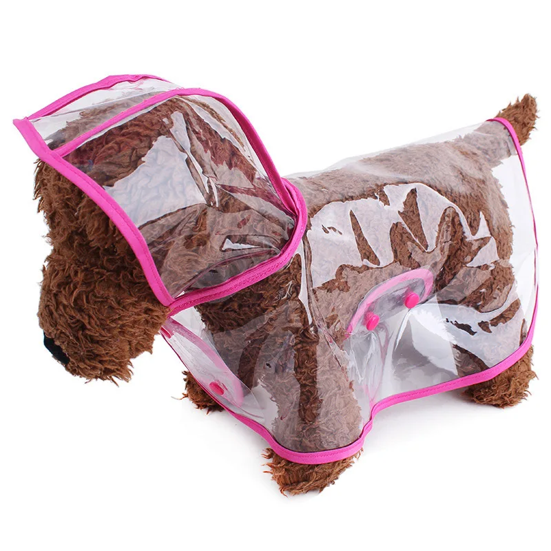 

Free Shipping Pet Clothes Dog Raincoat Transparent Rain Coat Waterproof Pets Raincoats Funny Design Small Dogs Clothing XS-L