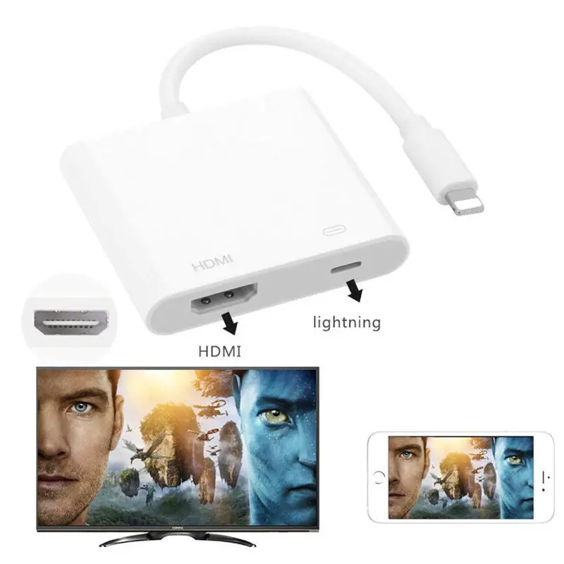 

8 Pin Digital AV Adapter for Lightning to HDMI Cable for Apple iPhone X 8 7 iPad HDMI Adapter Cable Audio Video Adapter