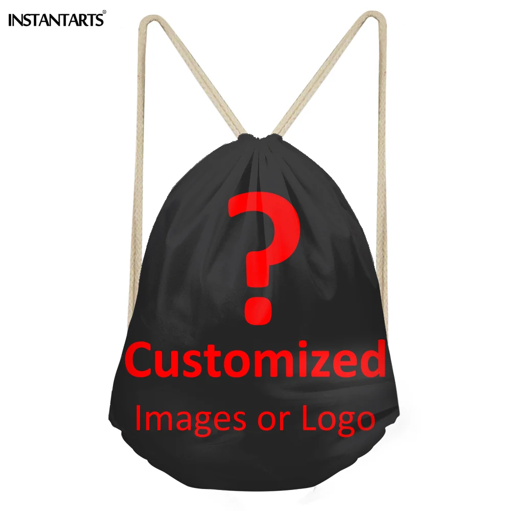 

INSTANTARTS Gym Sack for Men Customize Backpack Custom Drawstring Bag Male Sport Small Daily Ball Shoes Bag 3D Anime Print Bags