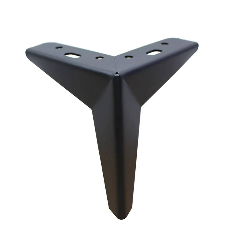 

Metal Furniture parts sofa chair leg trident shape black sofa leg