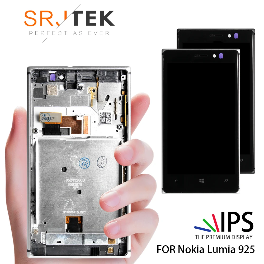 

Original 4.5" AMOLED LCD For NOKIA Lumia 925 Display Touch Screen Digitizer with Frame Replacement for lumia 925 Display RM-893