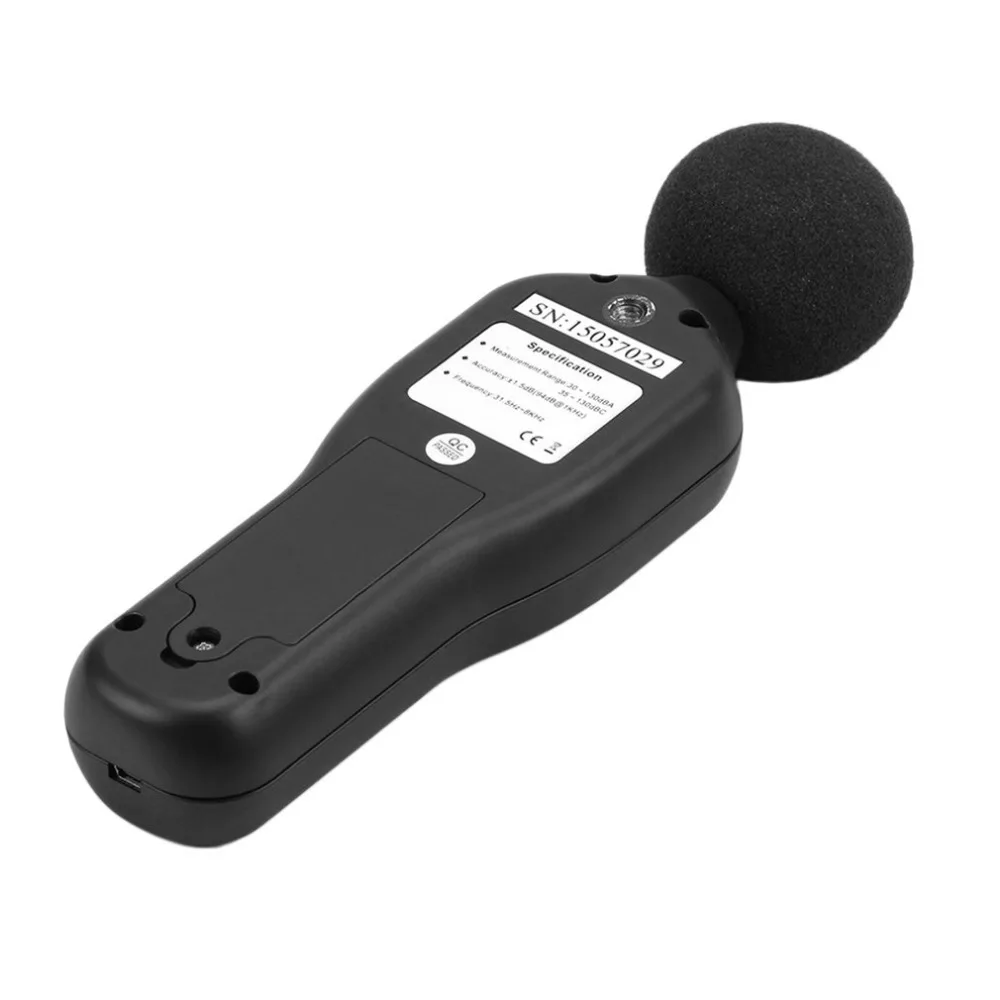 Nuokix TL-200 USB High Precision Decibel Sensor Digital Sound Level Decibel Meter 30-130dB with Backlight 32000 Data Noise Measurement 
