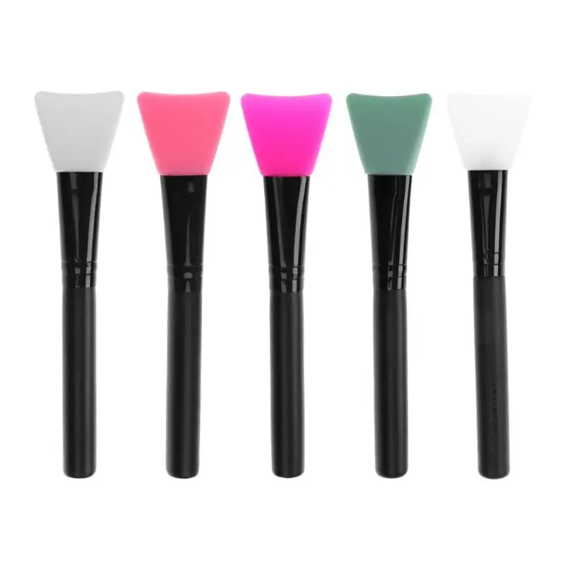 1pc Silicone Facial Makeup Brushes Wooden Handle Mask Brush Face Mask