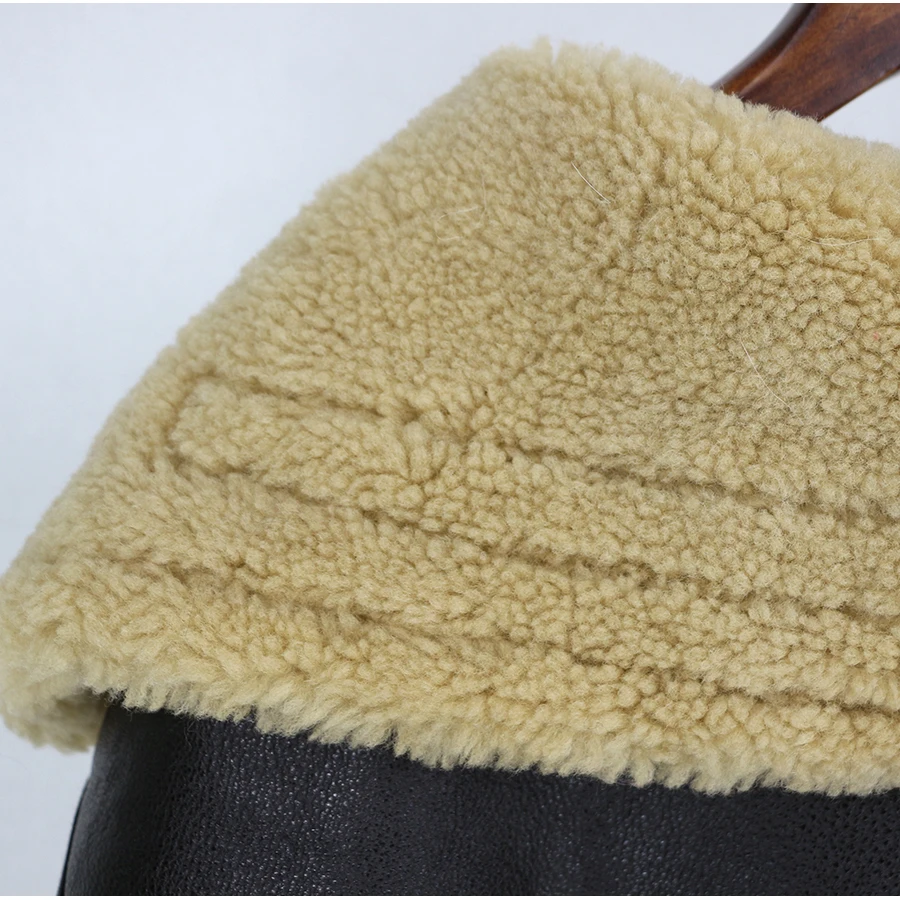 Зимняя куртка для женщин бренд натуральный мех пальто шерсть мериноса стриженый овечий мех двусторонний Мех животных пикантные свободные