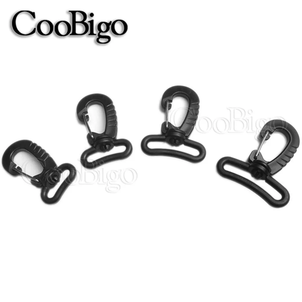 

500pcs Black Plastic Swivel Snap Hook for Outdoor Sports Backpack Strap Keychain Buckle Bag Accessories 20mm 25mm 32mm 38mm