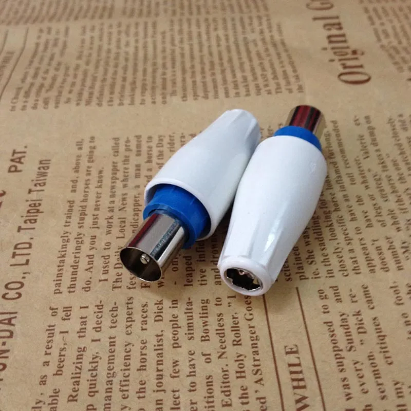 30pcs TV Cable Connector Head RF Adapter Cable TV Connector Plug Bamboo