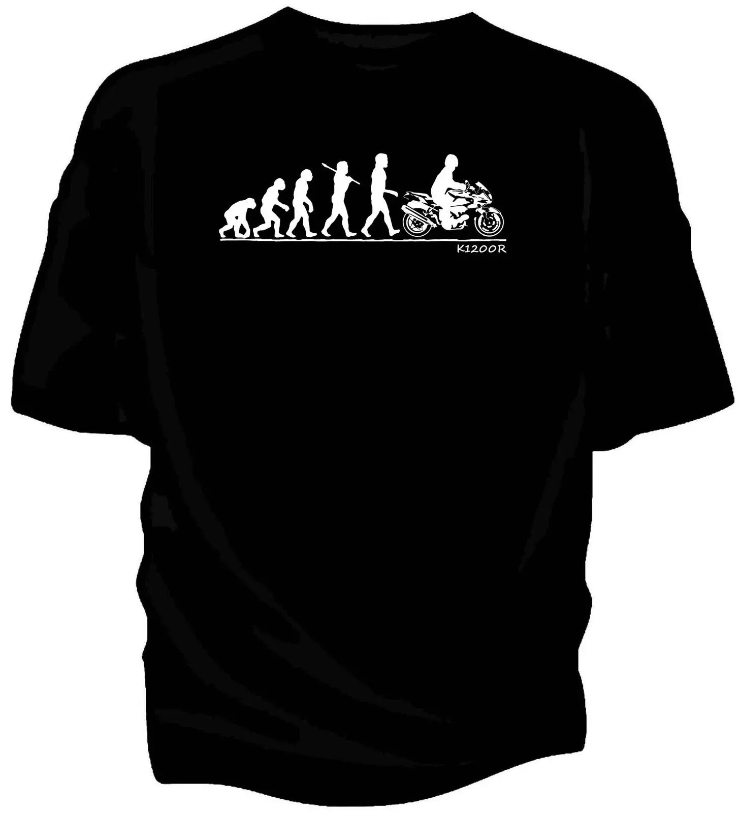 2019 New Summer Casual O-Neck Loose Basic Evolution of Man, Classic German Car Fans K1200R Classic Motorcycle 3D Print Tshirt