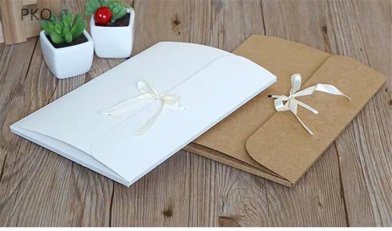 

24x18x0.7cm Large Kraft Paper Scarf Gift Box White Cardboard Envelope Postcard Packing Box Birthday Party Supplies Present Box