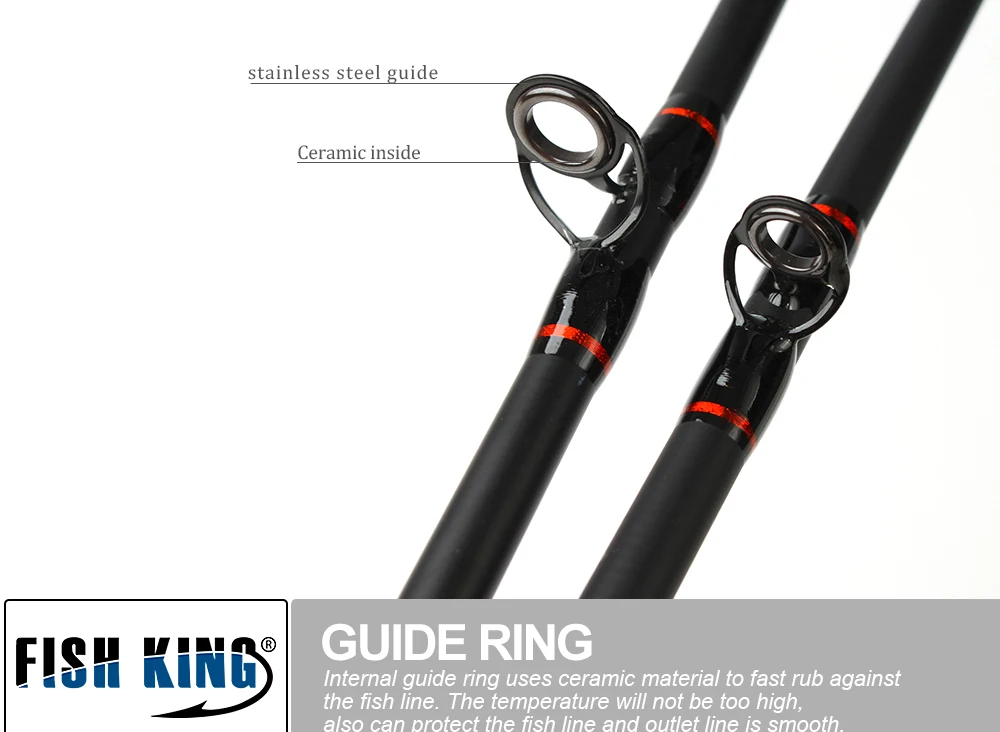 FISH KING Carbon 2,1 м двухсегментный раздел C. W. M ML Вес приманки 7-25 г Вес линии 5-25LB Приманка литья жесткая спиннинг; Удочка;