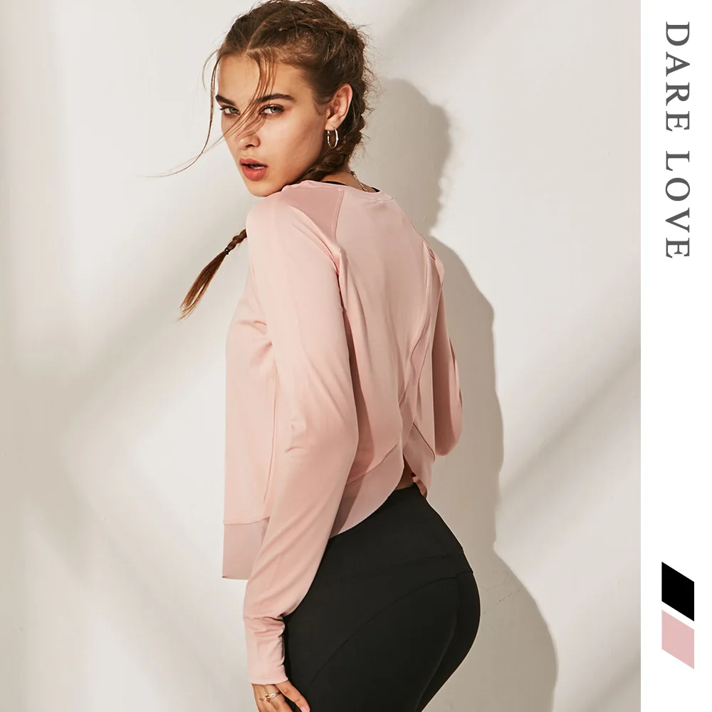 

Women Yoga Shirt Long Sleeve Loose Sweatshirts Slim Fit T-shirts Running Jogging Leisure Fitness Gym Workout Athletic Shirts