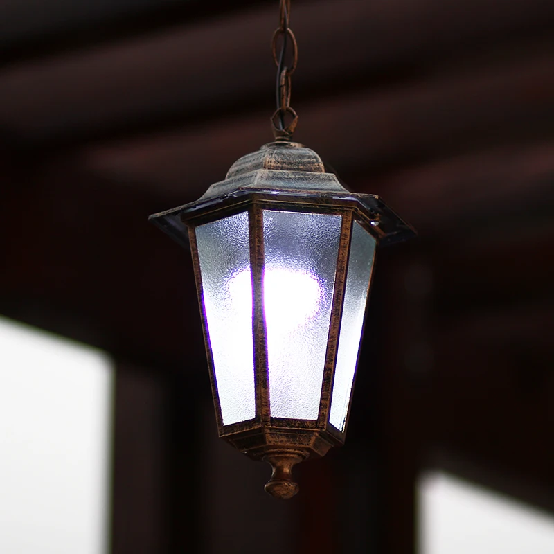 European chandelier outdoor balcony garden lights aisle bronze restaurant chandelierin Pendant