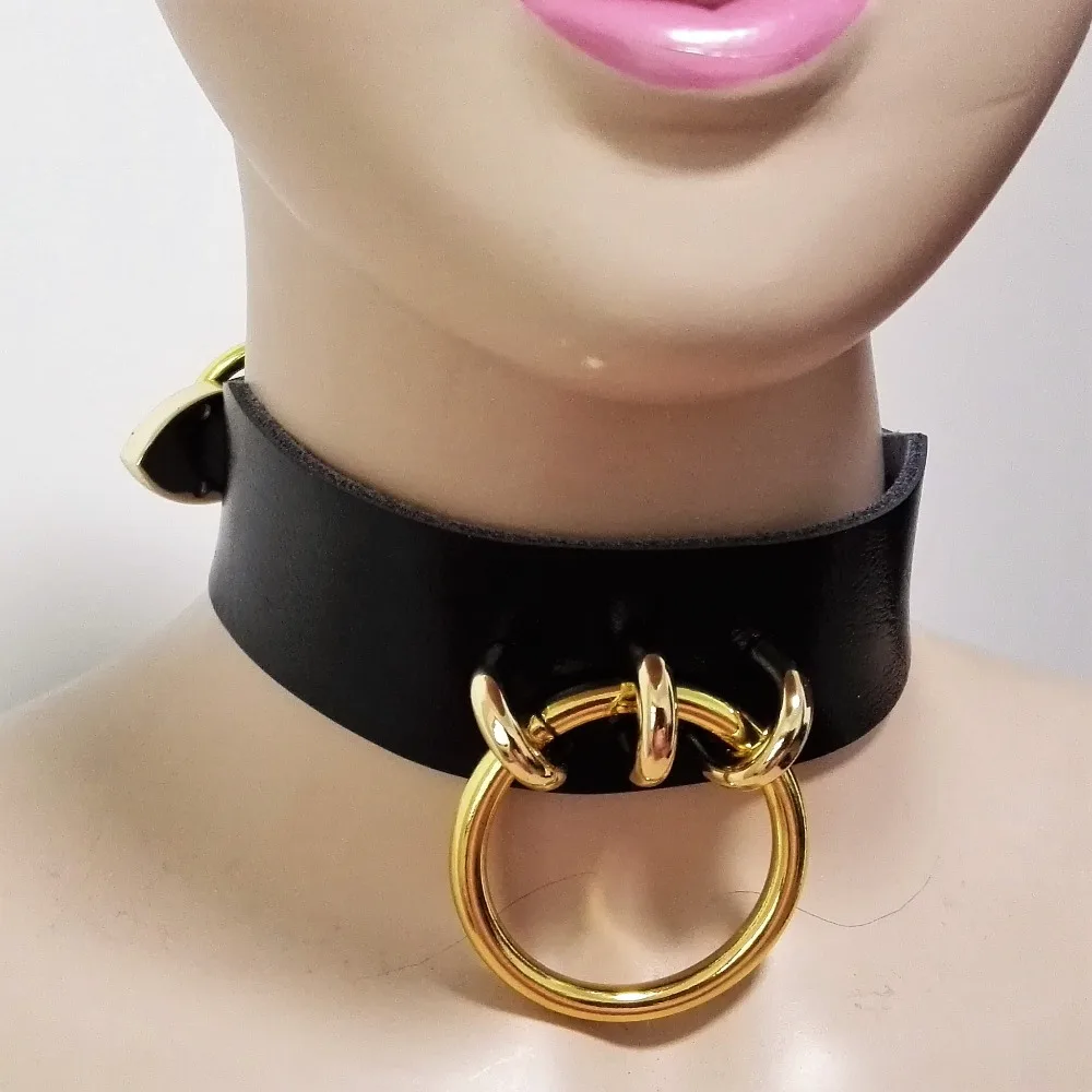 Harajuku 100Handmade Sexy O Round Collar Punk Rock Gothic Choker Necklace belt torques Gold
