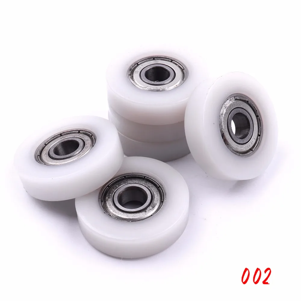 8*28*11 mm Metal Shield Nylon Pulley Wheels Roller Ball Bearings for Shower Door 