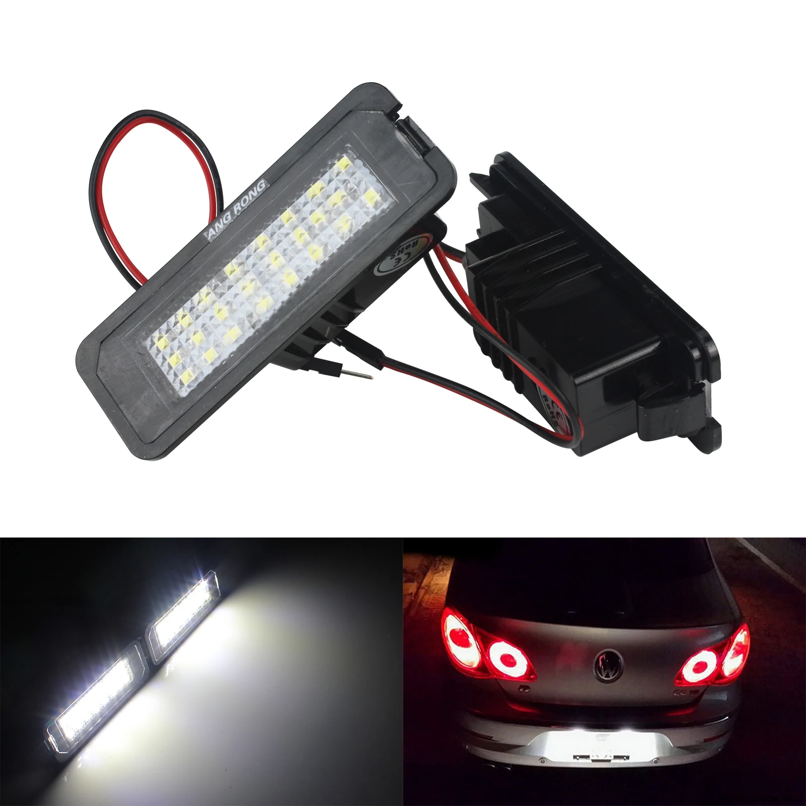 ANGRONG 24 smd can шина светодиод номерного знака для VW Golf GTI MK6 MK5 Passat Polo|Сигнальная лампа|