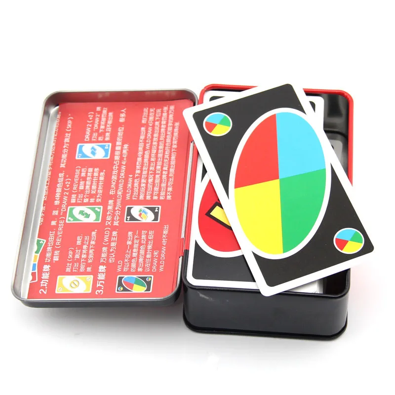 New Paper playing card Iron Box Poker Solitaire Board Game Toy Card Party Entertainment 108 cards/set