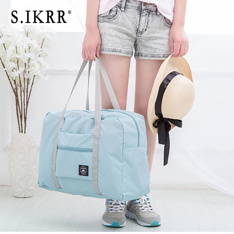  S.IKRR Nylon Waterproof Travel Bag Unisex Foldable Duffle Bag Organizers Large Capacity Packing Cub - 33049319889