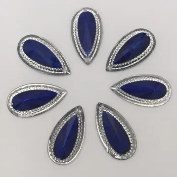 

New 10PCS 16mm*30mm 2 Hole Resin Drop crack Flatback Rhinestone Wedding buttons crafts K075