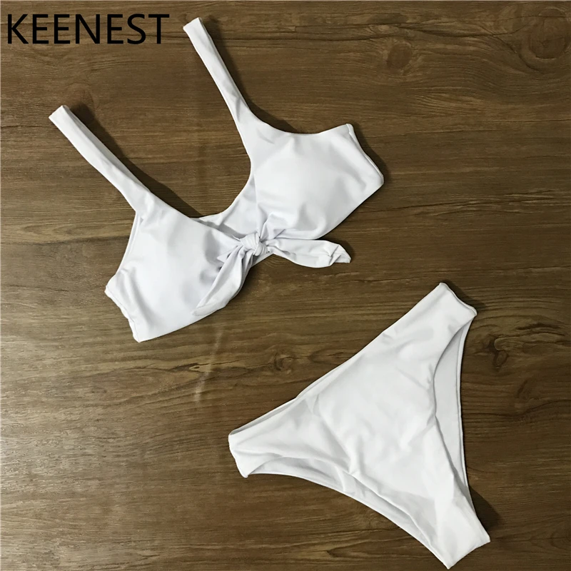 

KEENEST 2020 Swimwear Women Swimsuit Bathing Suit Bikini Set High Cut Moderate Coverage
