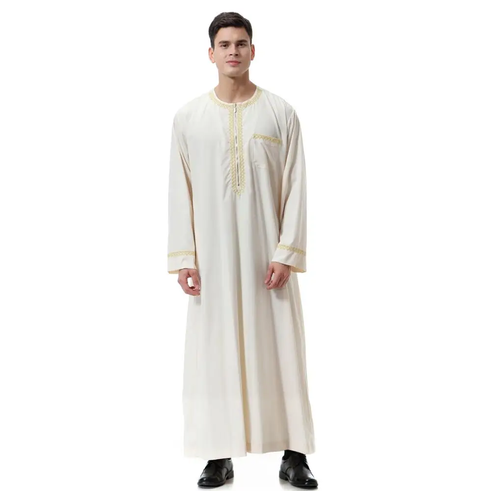 Арабский исламский мусульманский костюм, мужской кафтан, абайя, Ближний Восток, мусульманский кафтан, марокканский кафтан, мужской повседневный халат, одежда