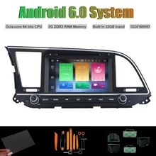Android 6.0 Octa-core CAR DVD PLAYER for HYUNDAI ELANTRA 2016 Car Radio RDS WIFI 2G RAM 32GB Inand Flash