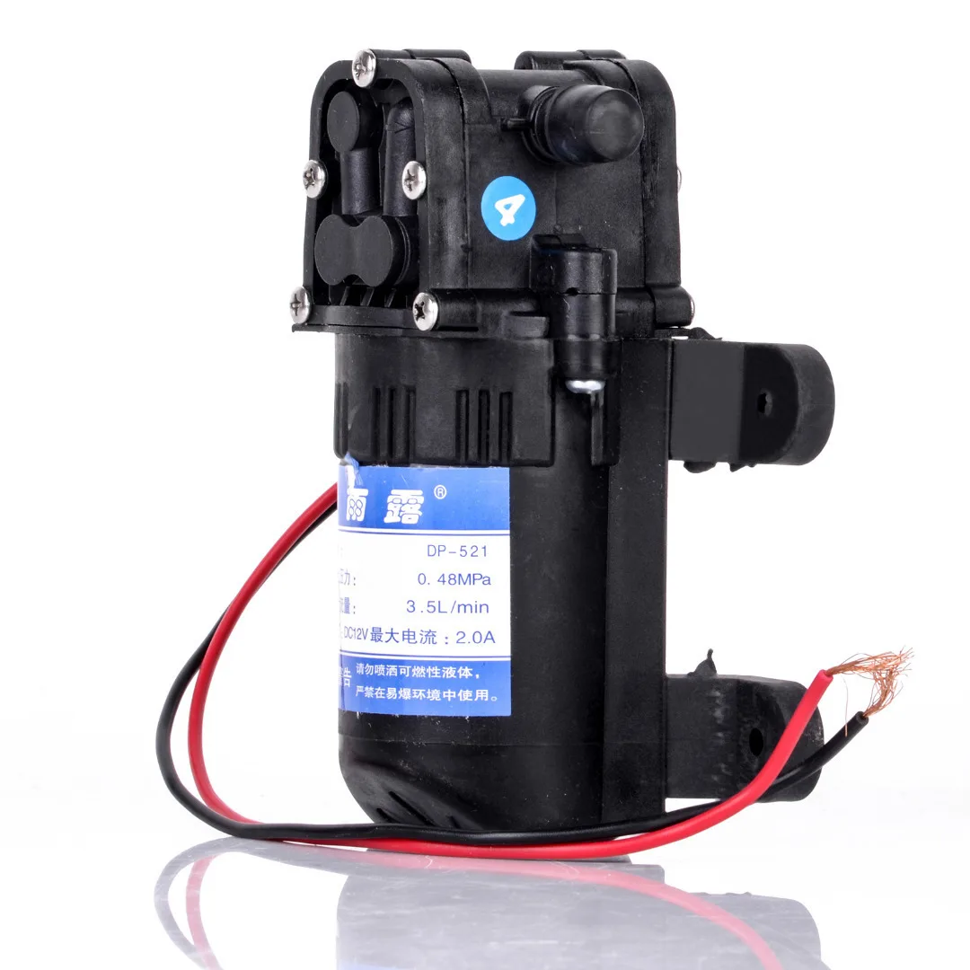 Durable DC 12V 70 PSI Agricultural Electric Water Pump Mayitr Black Micro High Pressure Diaphragm Water Sprayer Pumps 3.5L / min