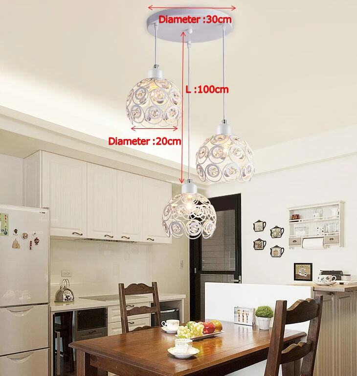 Crystal lamp restaurant Pendant lights creative personality modern simplicity bar dining room dinin lighting Lampshade(Dia:20cm) bathroom ceiling lights