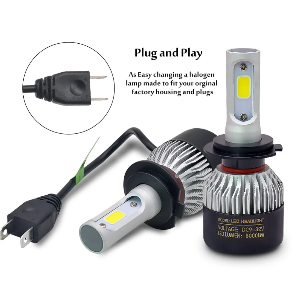 2 шт. Автомобильные светодиодные лампы H7 H4 H1 H3 H11 9006 72 Вт 6500 лм|h7 led car headlight|headlight h4car