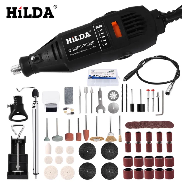 HILDA электрическая дрель Dremel шлифовальная машина гравировка ручка шлифовальная машина Мини дрель электрическая роторная инструмент шлифовальный станок Dremel аксессуары