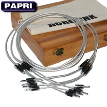PAPRI OCC Silver Plated Cable Carbon Fiber Plug Speaker Wire Audio Connector Banana Plugs For Amplifier HiFi Speaker 20pcs 2mm pin speaker banana plugs gold plated wire cable connector for audio hifi musical speaker adapter kit