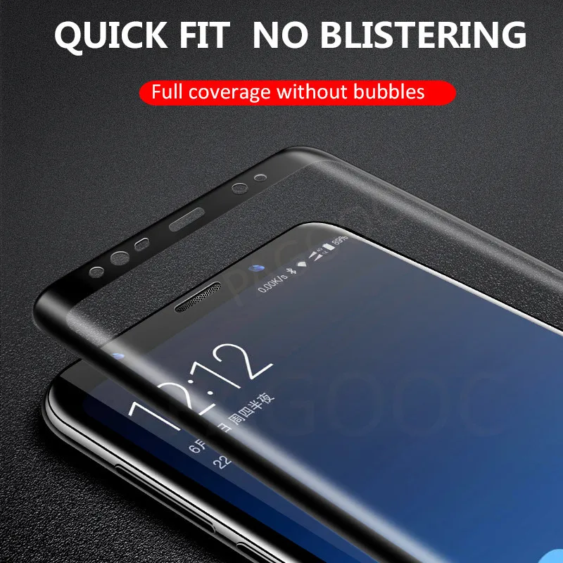 20D Full Curved Tempered Glass on for Samsung Galaxy S8 S9 Plus S7 Edge Note 8 9 S8 S9 Screen Protective Transparent Glass Film