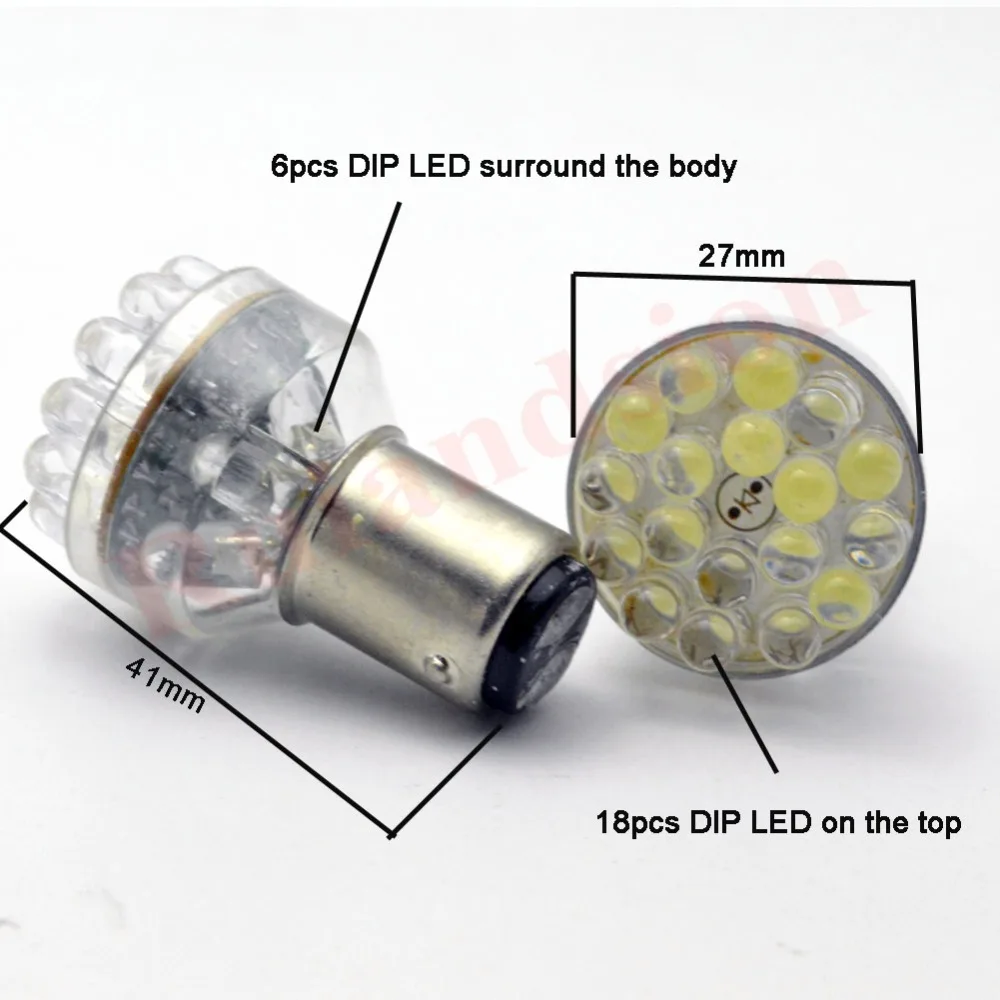 2x 24smd светодиодный 6 в 12 В 24 постоянного тока янтарный 240lm Автомобильная лампочка