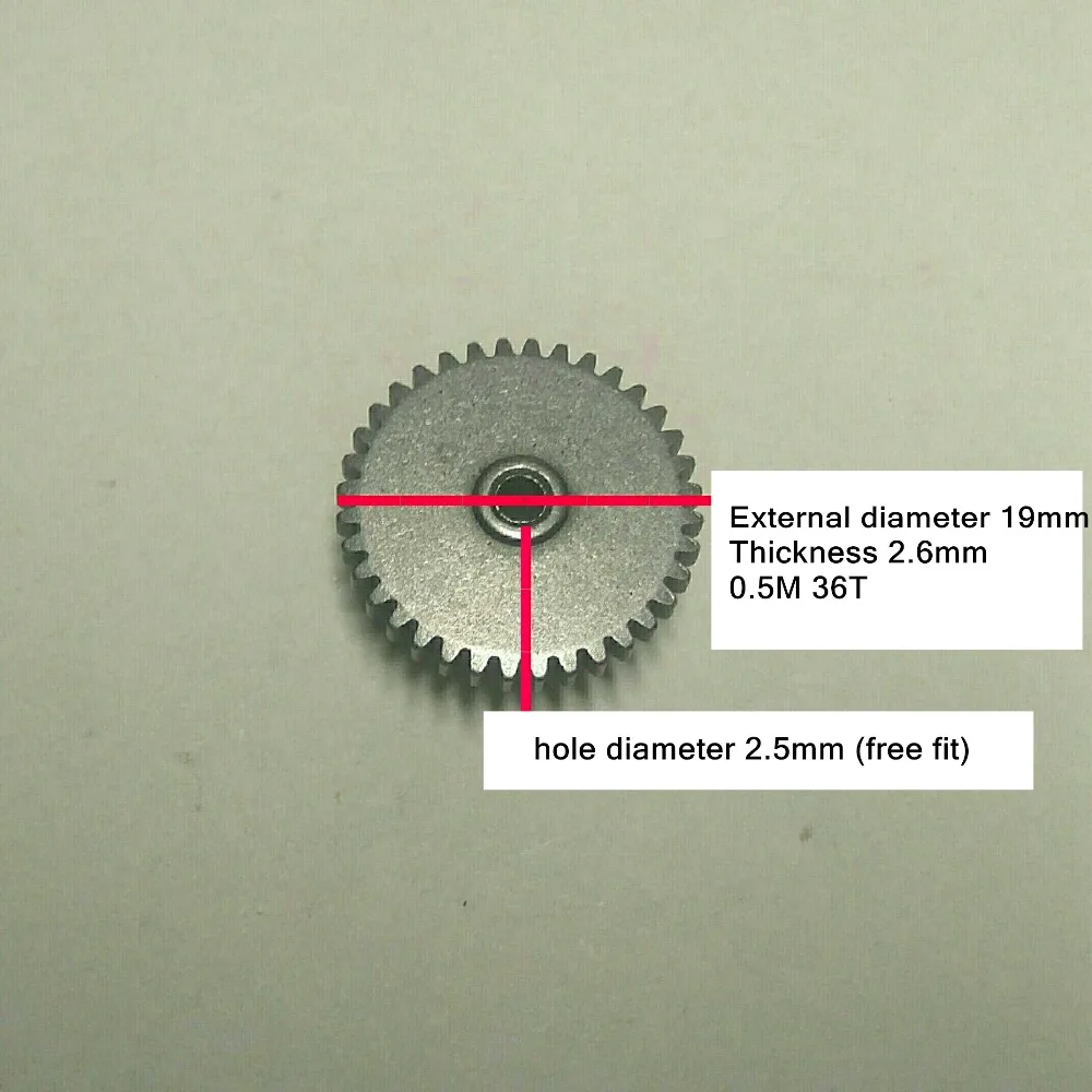 Металлическая двойная шестерня 0,5 Модуль 12 зубцов+ 36 зубьев диаметр отверстия 2,5 мм 0,5 м 12 т+ 36 т посадка металлическая дуплексная Шестерня Порошковая Металлургия