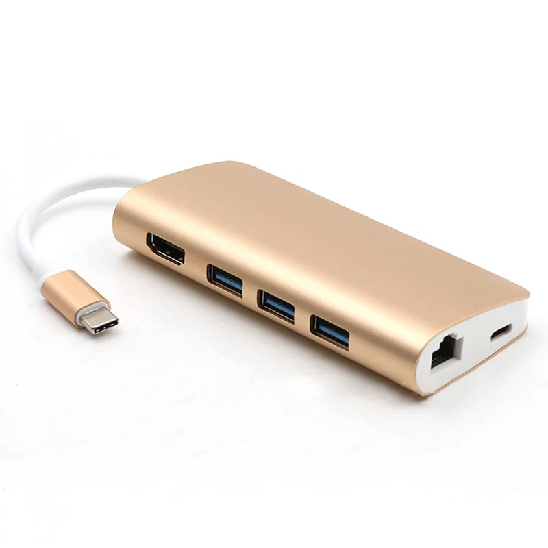 Док станция 8 в 1 для Macbook USB C хаб на 4K HDMI VGA RJ45 Gigabit Ethernet SD/TF PD адаптер зарядки|Кабели