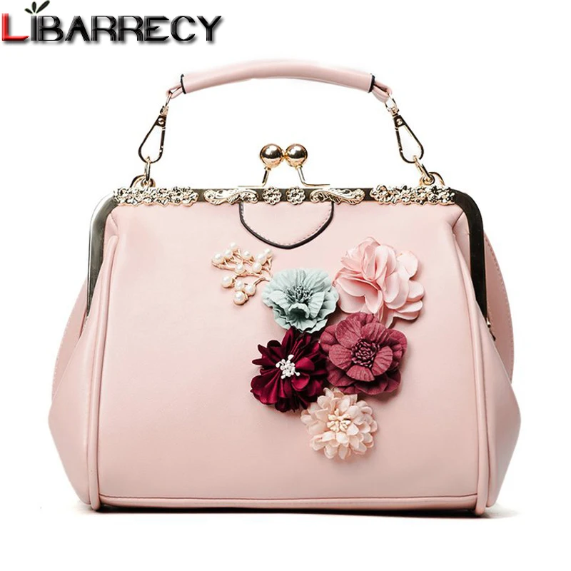 

Elegant Flower Pearl Crossbody Bags for Women Fashion Brand Leather Shoulder Bag Female Designer Luxury Women Bag Sac A Main