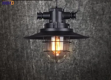 IWHD железная американская Ретро фурнитура для подвесного светильника столовая Эдисона стиль лофт промышленная винтажная лампа Lampara Hanglamp - Цвет корпуса: Черный