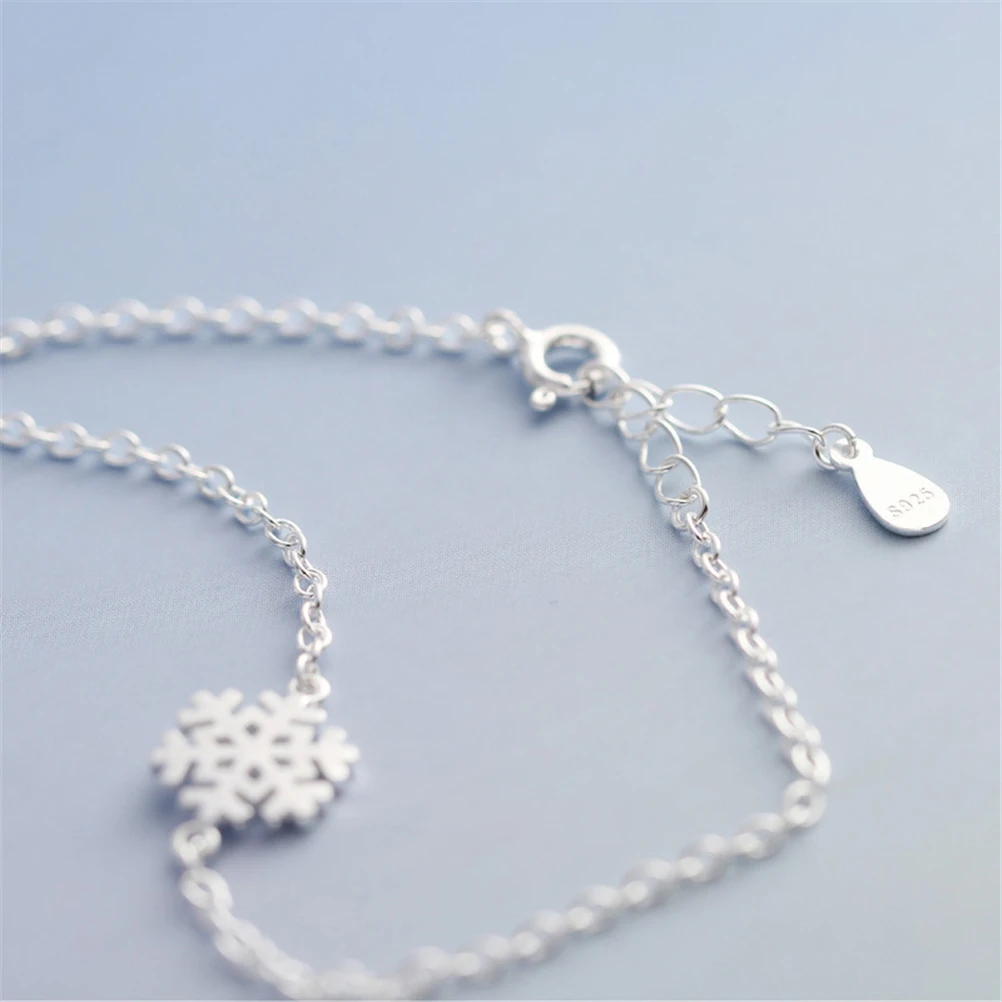 Snowflake Shape Wrap Chain Bracelet Hot New Charm Fashion Women Girl Silver plated Love Winter Dainty Bridesmaid Jewelry Gift