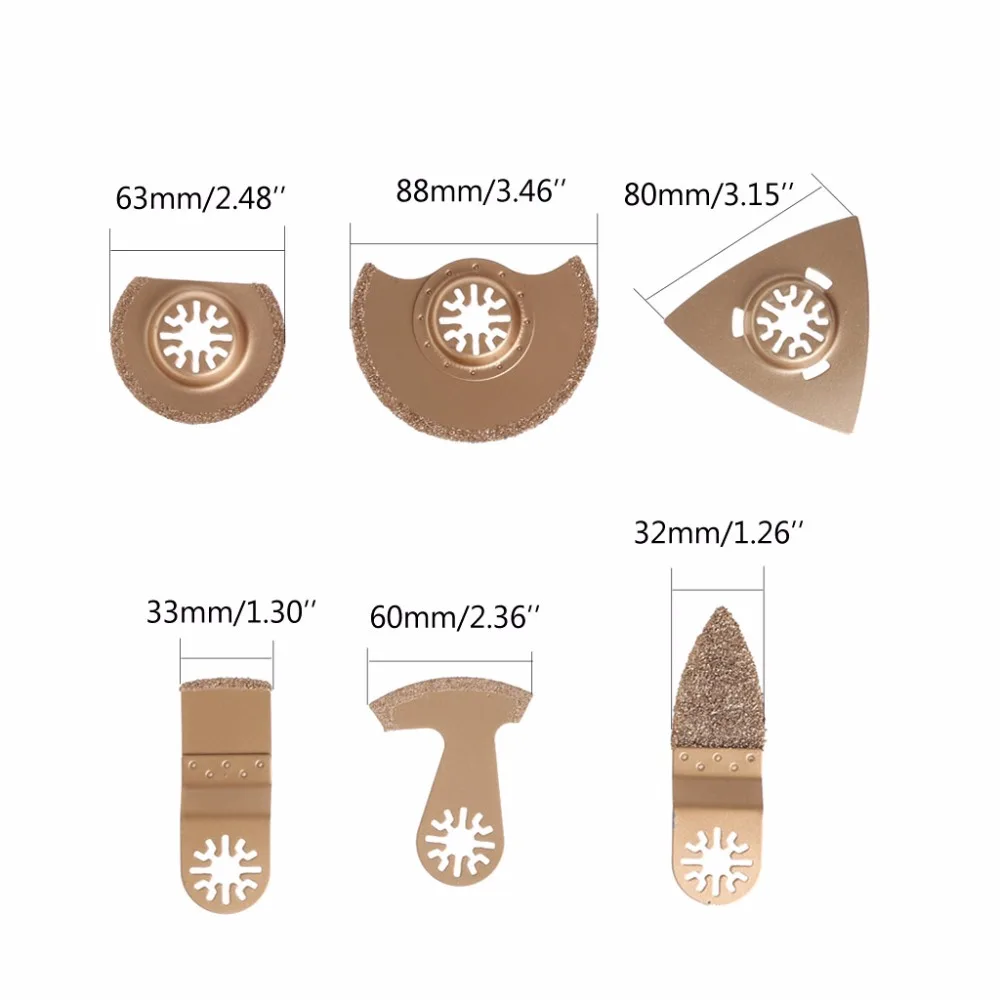 Шт. 6 шт. карбида колеблющегося Multi tool Пилы для плитки затирки раствор бетона