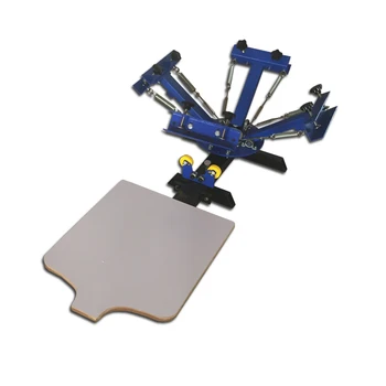 

manual 4 color 1 station rotary screen printer for t-shirt,4 color t-shirt screen printer