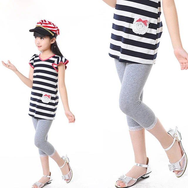 2019 girls new Leggings 4-11 years old Cropped trousers children's wear girls casual pants female baby pants pencil pants hot 1