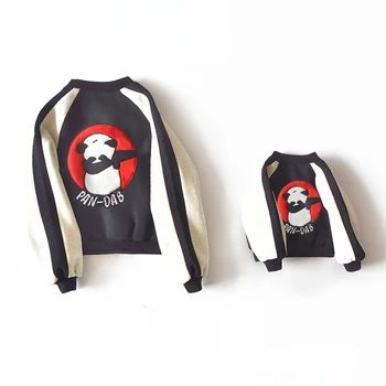 

2018 Winter Panda Family Matching Clothes Mom Son Outfits Jackets Kid Girls Autumn Coats Jacket Mommy and Me Clothes Shirts