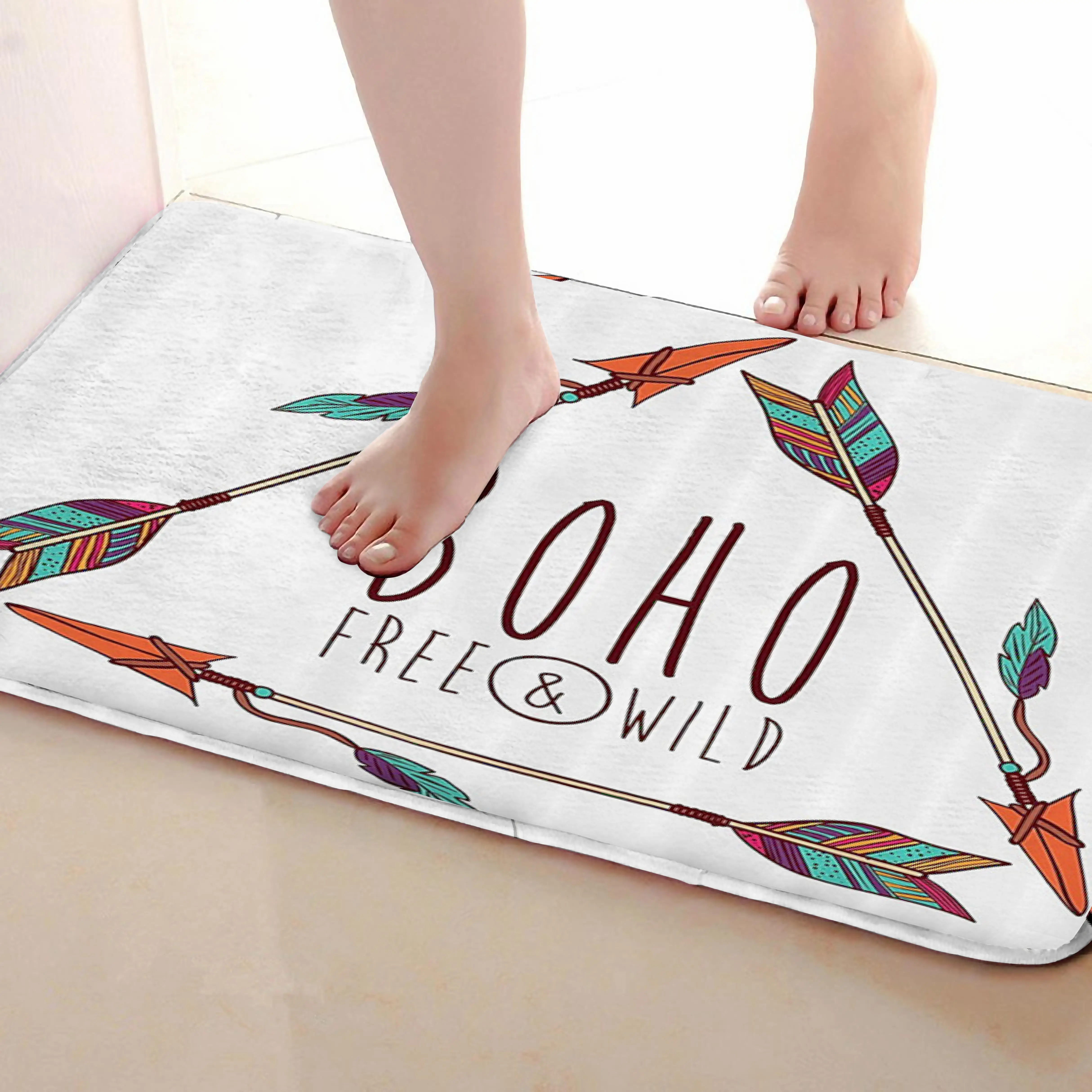 Boho Style Outdoor Mats,Funny Anti skid Bath Mat, Doormats,Door