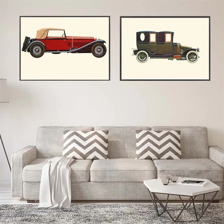 Retro Car Vintage Poster And Prints Canvas Painting Machine Wall Picture For Bedroom Living Room Wall Art Murals Home Decoration (2)