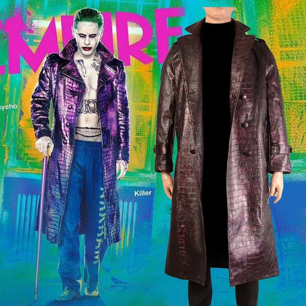 Jared Leto Joker Costume Suicide Squad Joker Cosplay Costume Trench