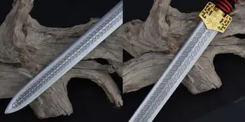 

High Quallty Chinese Sword Hand Carved 4 Side Manganese Steel Blade Sharp Han Jian @3781