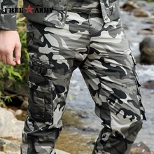 Брюки-карго, комбинезоны, мужская одежда Millitary, тактические штаны, мужские армейские камуфляжные армейские стильные камуфляжные зеленые брюки, плюс размер 40