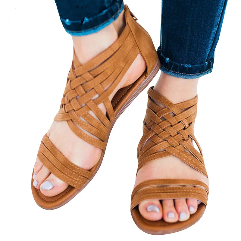 

2019 Women Sandals Comfort Flat Sandals Women Shoes Rome Ladies Shoes Woman Sandalie Female Soft Bottom Footwear Plus Size 43