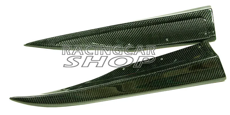 Real Carbon Fiber Rear Bumper Extensions 1pair for Mercedes Benz W204 C63 AMG Side Skirt 2012-2014