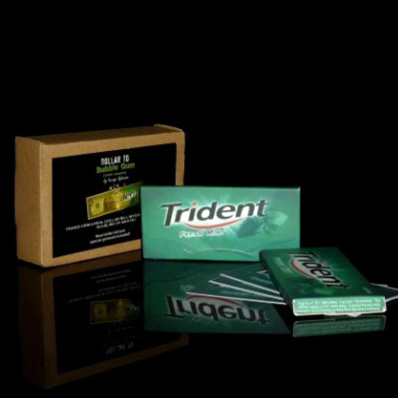 

Dollar to Bubble Gum (Trident) magic props magic tricks