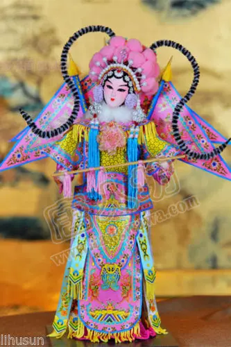 

32*13cm Cute Chinese Raw Silk Beijing Opera Figure Exquisite Ornament Decoration Dolls